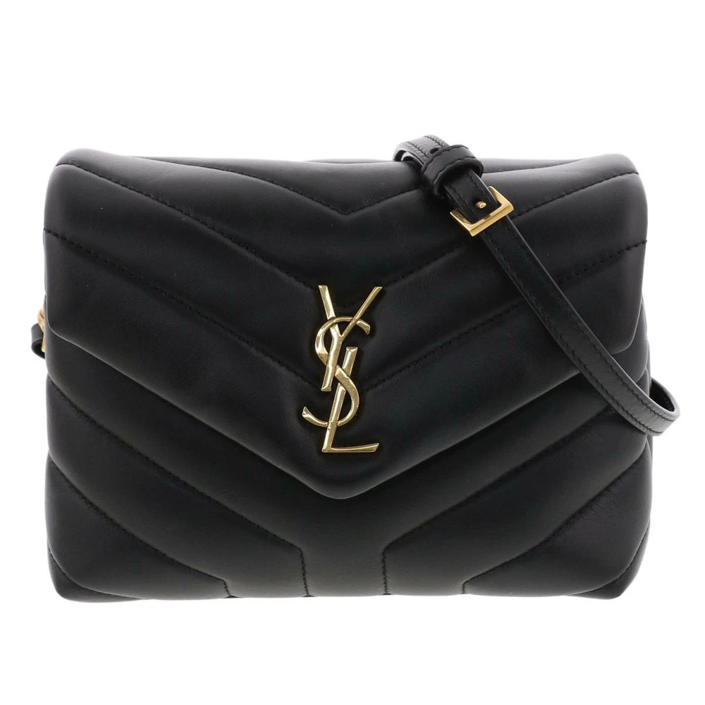 SAINT LAURENT Monogram Paris Loulou Shoulder Bag Black YSL AB